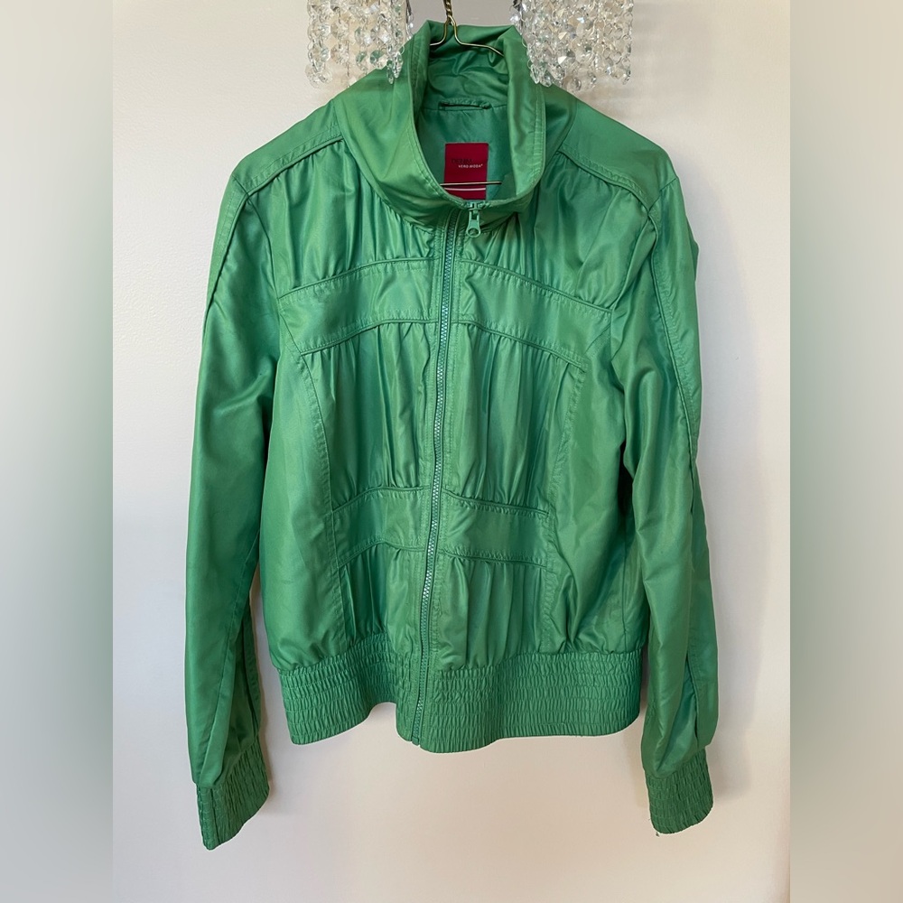 Vero Moda Green Lightweight Zip-Up Bomber Jacket